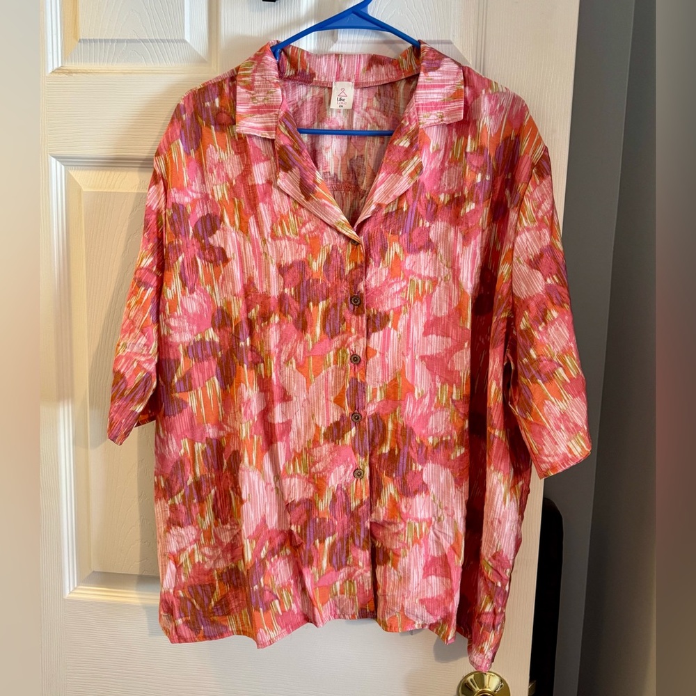 Like Love Colorful Button-Up Shirt